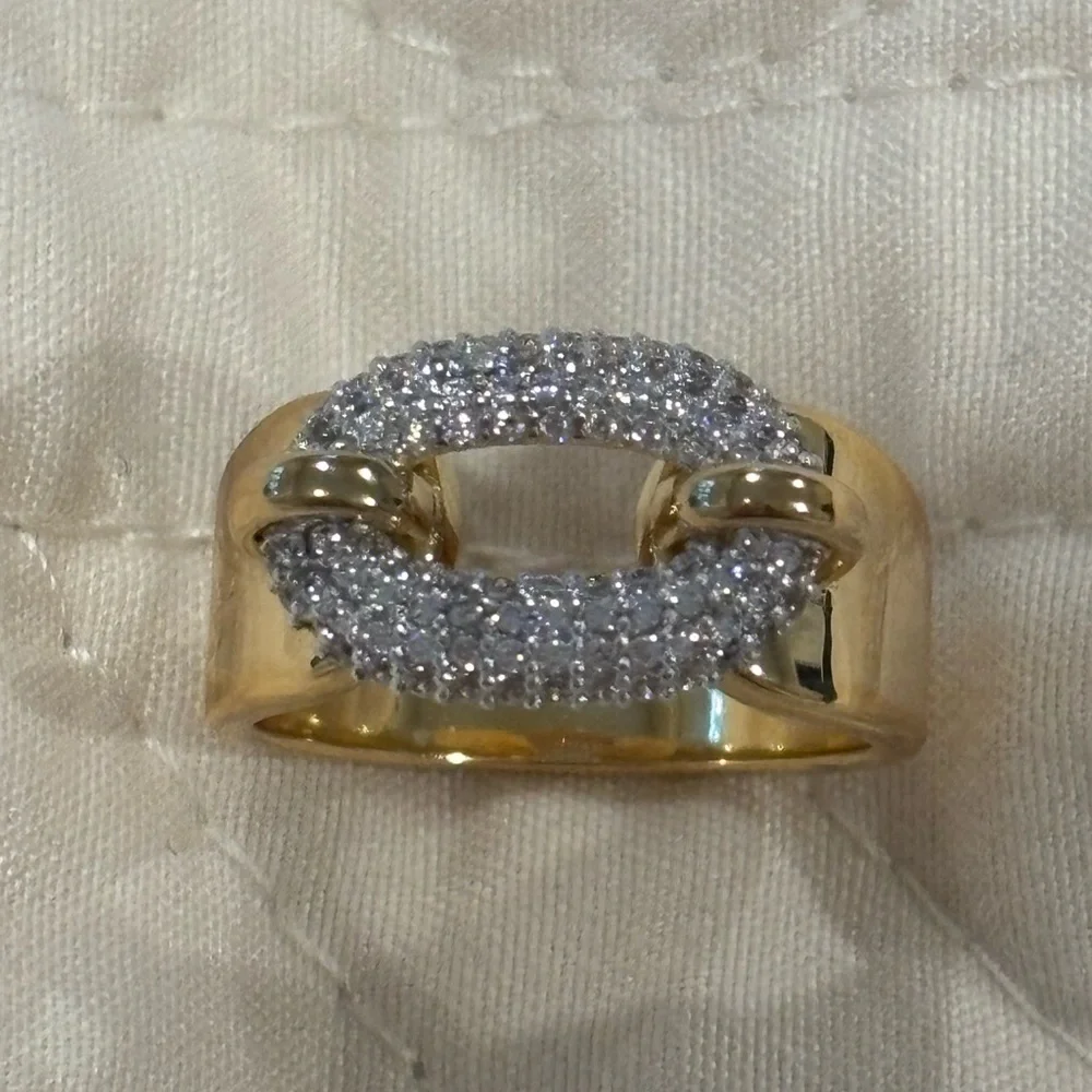 Lisa Robertson Elegant Gold and Silver Women's Ring Bronzo Italy - Picture 3 of 7